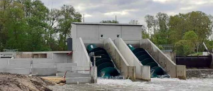 Vis d’Archimède Ø 3 500 mm avec paliers étanches, Poste HTA et Automatisation
